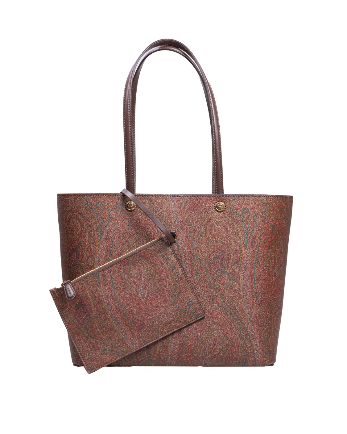 shop ETRO  Shopping: Etro borsa media etro essential con pochette.
Mini pochette rimovibile.
Chiusura a moschettone.
Accessori metallici con finitura dorata.
Dimensioni: 26 x 25,5 x 12 cm.
Composizione: Tessuto di cotone Paisley jacquard spalmato con grana opaca e doppiato in tela;  Spalmatura: 100% in PVC; Dettagli: 100% pelle di vitello.
Made in Italy.. WP1D0024 AA001-M0019 number 5474667